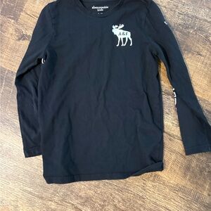 abercrombie kids Black Long-Sleeve Tee with White Moose Logo